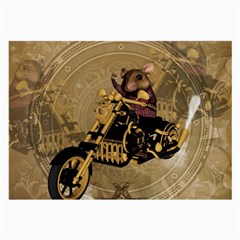 Funny Cute Mouse On A Motorcycle Large Glasses Cloth (2-Side)