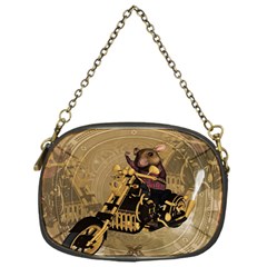 Funny Cute Mouse On A Motorcycle Chain Purse (One Side)