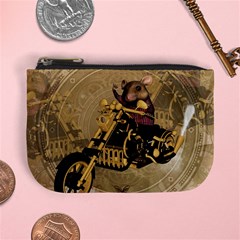 Funny Cute Mouse On A Motorcycle Mini Coin Purse