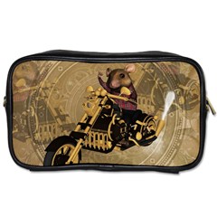 Funny Cute Mouse On A Motorcycle Toiletries Bag (One Side)