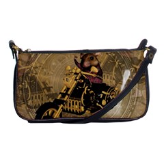 Funny Cute Mouse On A Motorcycle Shoulder Clutch Bag