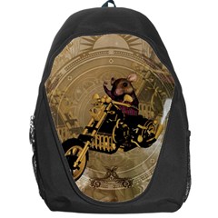 Funny Cute Mouse On A Motorcycle Backpack Bag