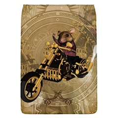 Funny Cute Mouse On A Motorcycle Removable Flap Cover (S)