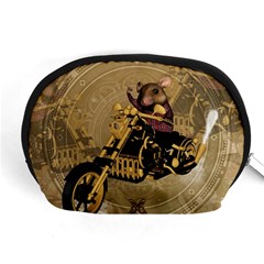 Funny Cute Mouse On A Motorcycle Accessory Pouch (Medium)