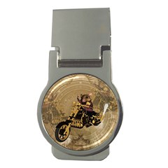 Funny Cute Mouse On A Motorcycle Money Clips (Round) 