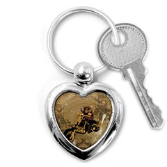 Funny Cute Mouse On A Motorcycle Key Chains (Heart) 