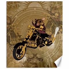 Funny Cute Mouse On A Motorcycle Canvas 8  X 10  by FantasyWorld7