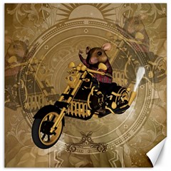 Funny Cute Mouse On A Motorcycle Canvas 12  x 12 