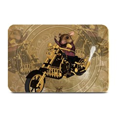 Funny Cute Mouse On A Motorcycle Plate Mats