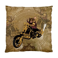 Funny Cute Mouse On A Motorcycle Standard Cushion Case (Two Sides)