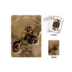 Funny Cute Mouse On A Motorcycle Playing Cards (mini) by FantasyWorld7