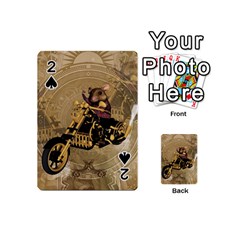 Funny Cute Mouse On A Motorcycle Playing Cards 54 (Mini)