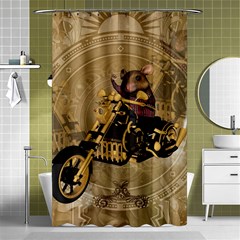 Funny Cute Mouse On A Motorcycle Shower Curtain 48  x 72  (Small) 