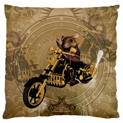 Funny Cute Mouse On A Motorcycle Standard Flano Cushion Case (one Side) by FantasyWorld7