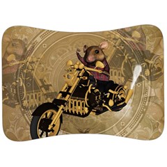 Funny Cute Mouse On A Motorcycle Velour Seat Head Rest Cushion