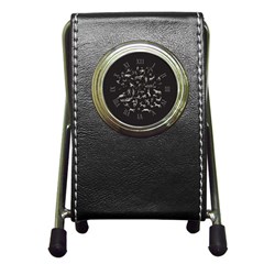 Petroglyph Nordic Beige And Black Background Petroglyph Nordic Beige And Black Background Pen Holder Desk Clock by snek