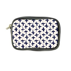 Pattern Ink Blue Navy Crosses Grunge Flesh And Navy Pattern Ink Crosses Grunge Flesh Beige Background Coin Purse by genx