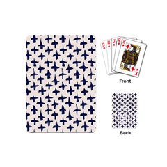 Pattern Ink Blue Navy Crosses Grunge Flesh And Navy Pattern Ink Crosses Grunge Flesh Beige Background Playing Cards (mini) by genx