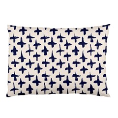 Pattern Ink Blue Navy Crosses Grunge Flesh And Navy Pattern Ink Crosses Grunge Flesh Beige Background Pillow Case (two Sides) by genx