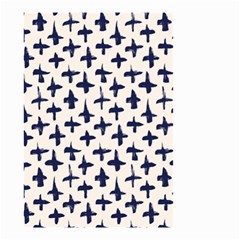 Pattern Ink Blue Navy Crosses Grunge Flesh And Navy Pattern Ink Crosses Grunge Flesh Beige Background Small Garden Flag (two Sides) by genx