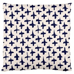 Pattern Ink Blue Navy Crosses Grunge Flesh And Navy Pattern Ink Crosses Grunge Flesh Beige Background Large Cushion Case (one Side) by genx