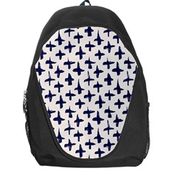 Pattern Ink Blue Navy Crosses Grunge Flesh And Navy Pattern Ink Crosses Grunge Flesh Beige Background Backpack Bag by genx