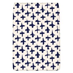 Pattern Ink Blue Navy Crosses Grunge Flesh And Navy Pattern Ink Crosses Grunge Flesh Beige Background Removable Flap Cover (l) by genx