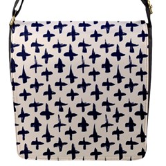 Pattern Ink Blue Navy Crosses Grunge Flesh And Navy Pattern Ink Crosses Grunge Flesh Beige Background Flap Closure Messenger Bag (s) by genx