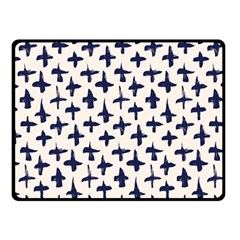 Pattern Ink Blue Navy Crosses Grunge Flesh And Navy Pattern Ink Crosses Grunge Flesh Beige Background Double Sided Fleece Blanket (small)  by genx