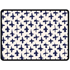 Pattern Ink Blue Navy Crosses Grunge Flesh And Navy Pattern Ink Crosses Grunge Flesh Beige Background Double Sided Fleece Blanket (large)  by genx