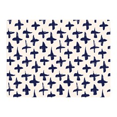 Pattern Ink Blue Navy Crosses Grunge Flesh And Navy Pattern Ink Crosses Grunge Flesh Beige Background Double Sided Flano Blanket (mini)  by genx