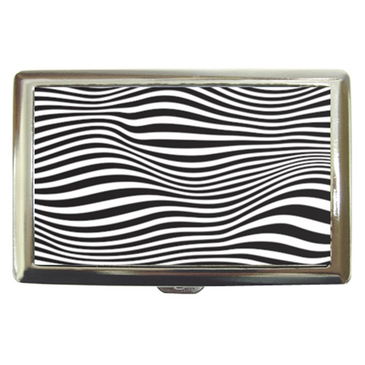 Retro Psychedelic Waves pattern 80s Black and White Cigarette Money Case