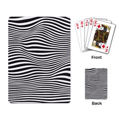 Retro Psychedelic Waves Pattern 80s Black And White Playing Cards Single Design