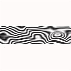 Retro Psychedelic Waves Pattern 80s Black And White Large Bar Mats by genx