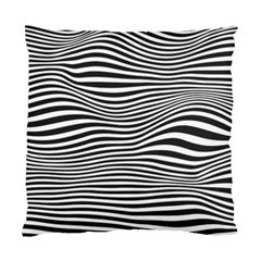 Retro Psychedelic Waves Pattern 80s Black And White Standard Cushion Case (two Sides) by genx