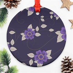 Purple flowers Ornament (Round)