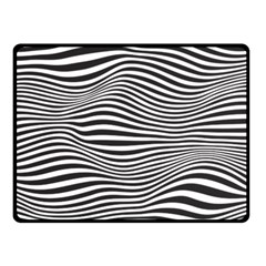 Retro Psychedelic Waves Pattern 80s Black And White Fleece Blanket (small) by genx