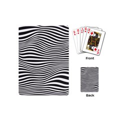 Retro Psychedelic Waves Pattern 80s Black And White Playing Cards (mini)