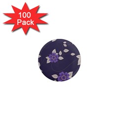 Purple flowers 1  Mini Magnets (100 pack) 