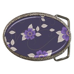 Purple flowers Belt Buckles