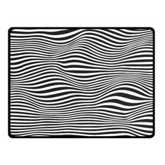 Retro Psychedelic Waves Pattern 80s Black And White Double Sided Fleece Blanket (small)  by genx