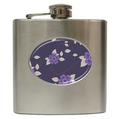 Purple flowers Hip Flask (6 oz)