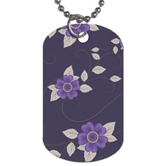 Purple flowers Dog Tag (Two Sides)