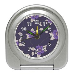 Purple flowers Travel Alarm Clock