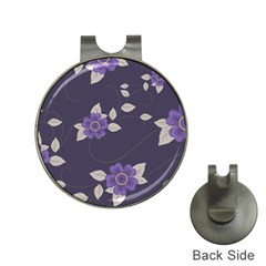 Purple flowers Hat Clips with Golf Markers