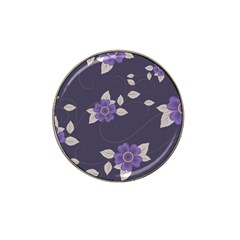 Purple flowers Hat Clip Ball Marker