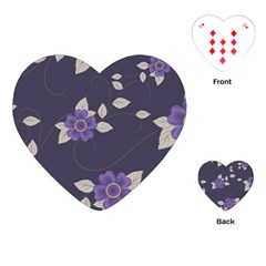 Purple flowers Playing Cards (Heart)