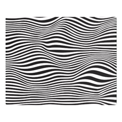 Retro Psychedelic Waves Pattern 80s Black And White Double Sided Flano Blanket (large)  by genx