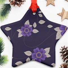 Purple flowers Star Ornament (Two Sides)