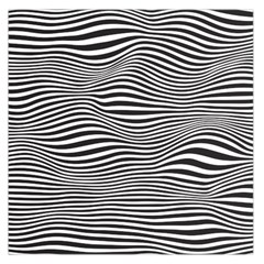 Retro Psychedelic Waves Pattern 80s Black And White Large Satin Scarf (square) by genx